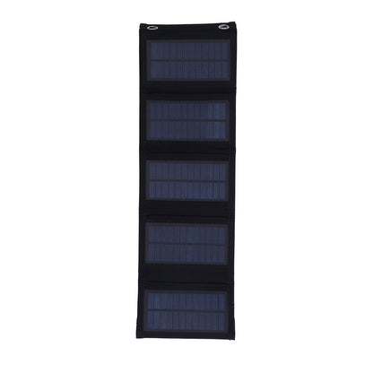 7.5W Solar Panel Kit Portable 5 Folding Solar Charger Bag with Carabiners for Mobile Phone Car Ship V1294-YM0523-3114210140811