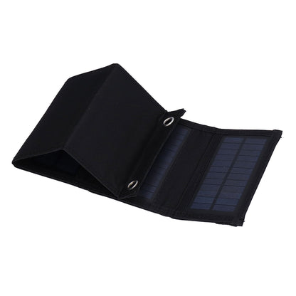 7.5W Solar Panel Kit Portable 5 Folding Solar Charger Bag with Carabiners for Mobile Phone Car Ship V1294-YM0523-3114210140811