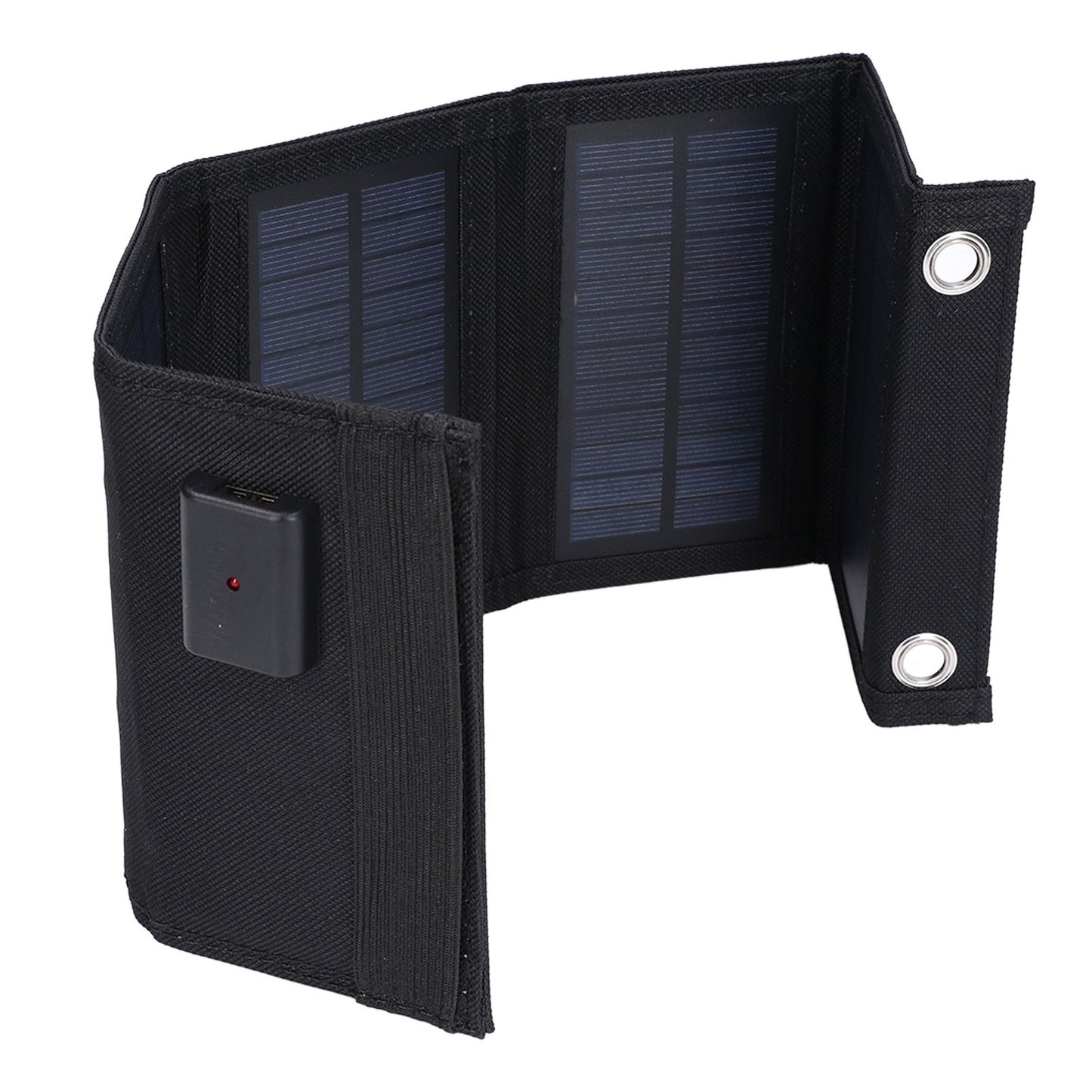 7.5W Solar Panel Kit Portable 5 Folding Solar Charger Bag with Carabiners for Mobile Phone Car Ship V1294-YM0523-3114210140811
