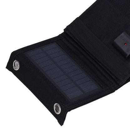 7.5W Solar Panel Kit Portable 5 Folding Solar Charger Bag with Carabiners for Mobile Phone Car Ship V1294-YM0523-3114210140811