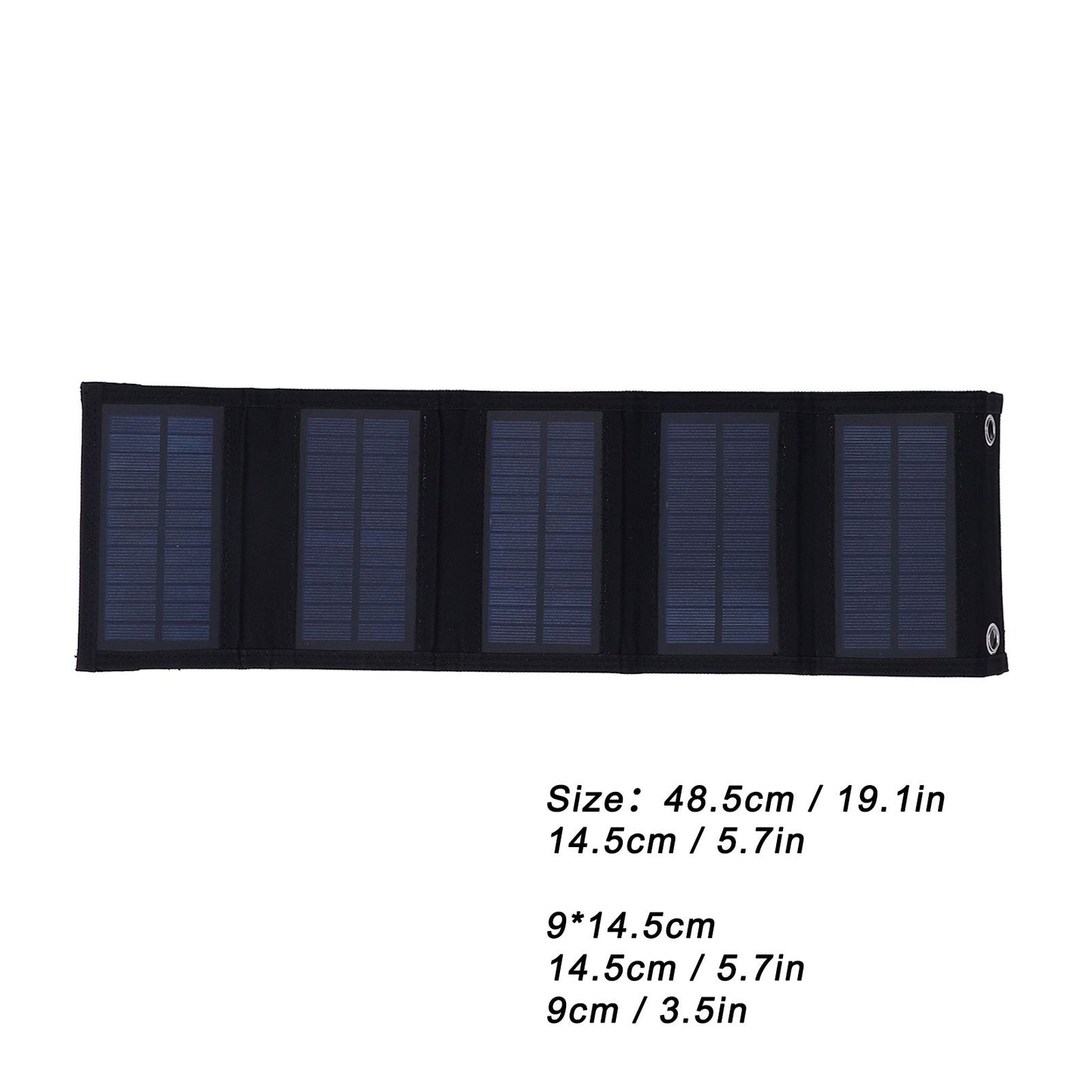 7.5W Solar Panel Kit Portable 5 Folding Solar Charger Bag with Carabiners for Mobile Phone Car Ship V1294-YM0523-3114210140811