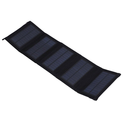 7.5W Solar Panel Kit Portable 5 Folding Solar Charger Bag with Carabiners for Mobile Phone Car Ship V1294-YM0523-3114210140811