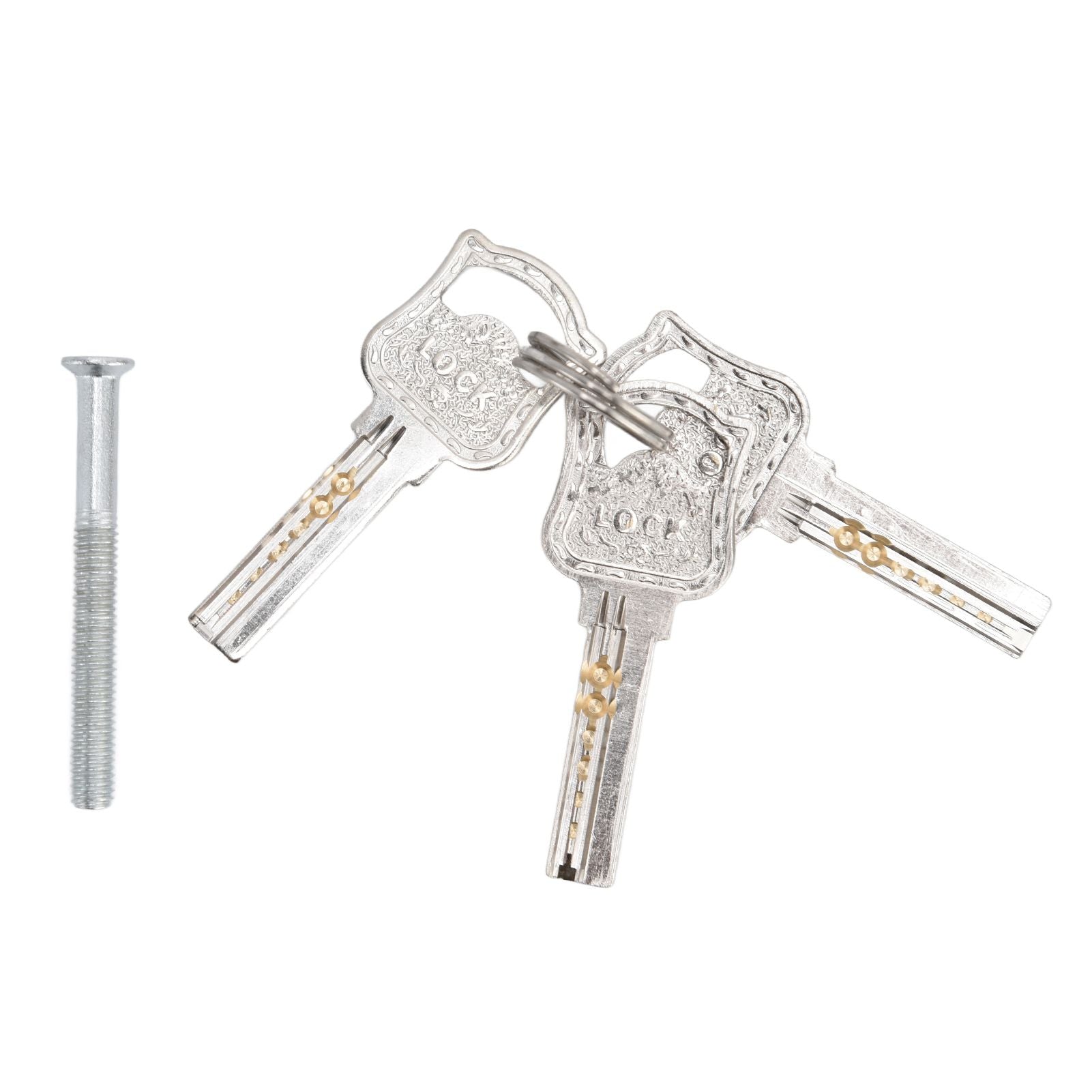 Cylinder Lock Door Locker Core Home Security System Tool Aluminum with Key for Cabinet Mailbox Drawer V1294-YM0523-3114210145411