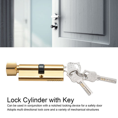 Cylinder Lock Door Locker Core Home Security System Tool Aluminum with Key for Cabinet Mailbox Drawer V1294-YM0523-3114210145411
