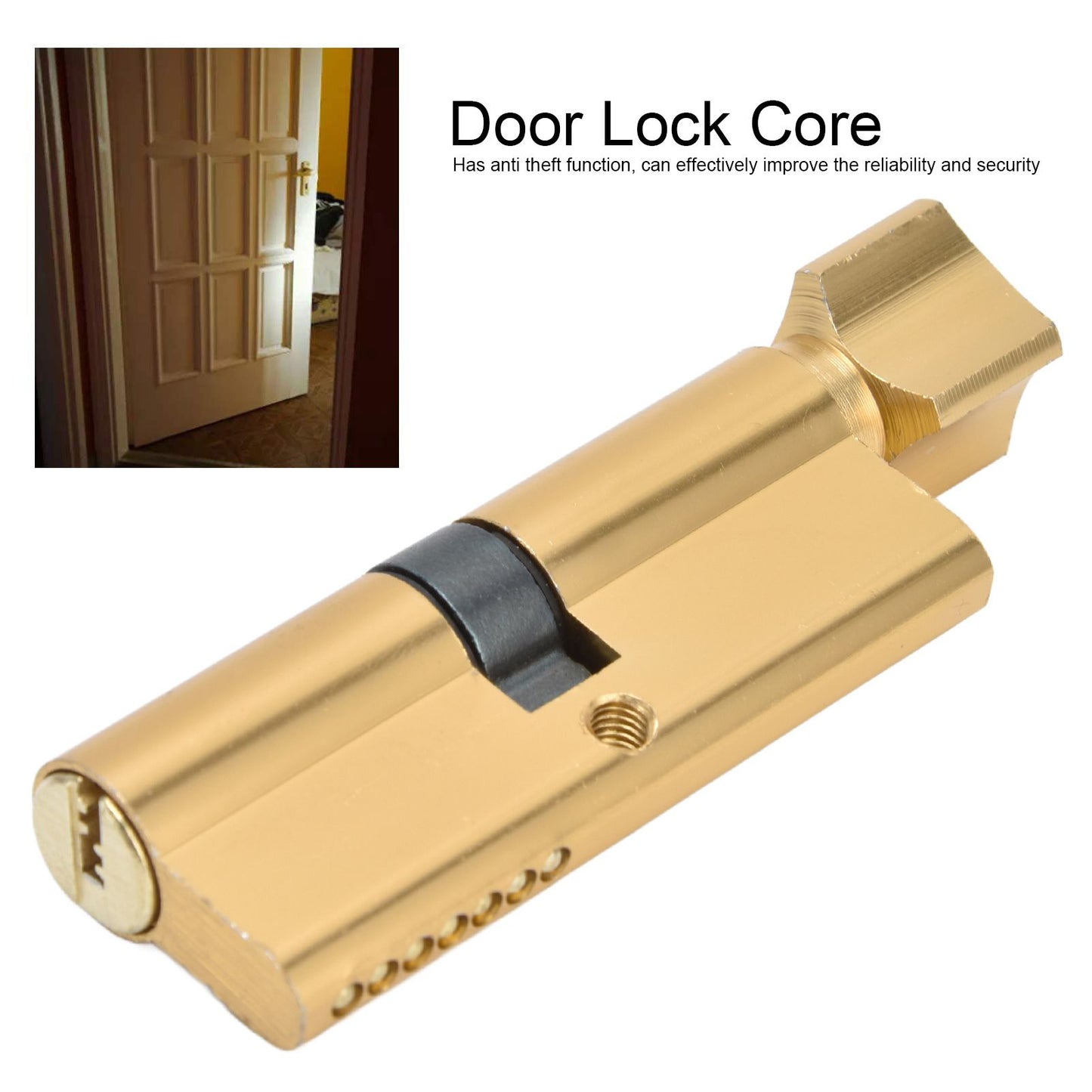 Cylinder Lock Door Locker Core Home Security System Tool Aluminum with Key for Cabinet Mailbox Drawer V1294-YM0523-3114210145411