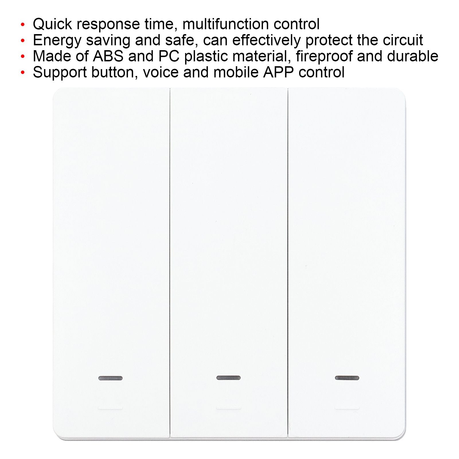 Smart Switch Wireless Switch Remote Control WiFi Wall Switch for Office Apartment 100-230V V1294-YM0523-3114210156111