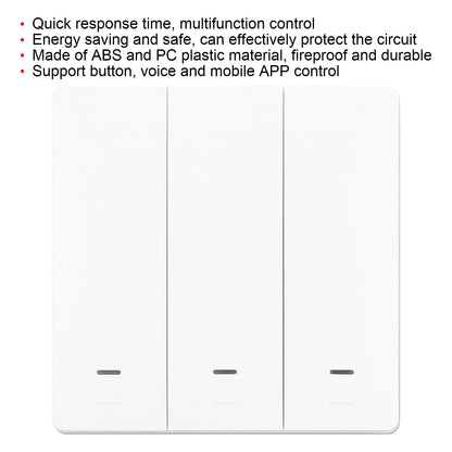 Smart Switch Wireless Switch Remote Control WiFi Wall Switch for Office Apartment 100-230V V1294-YM0523-3114210156111