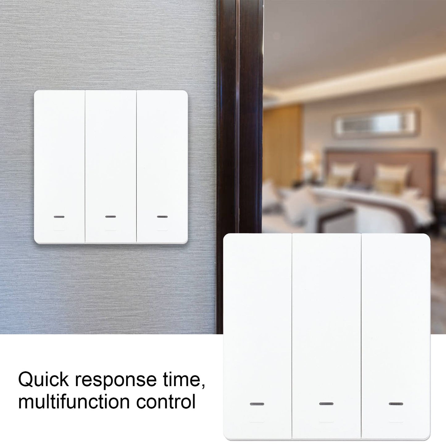 Smart Switch Wireless Switch Remote Control WiFi Wall Switch for Office Apartment 100-230V V1294-YM0523-3114210156111