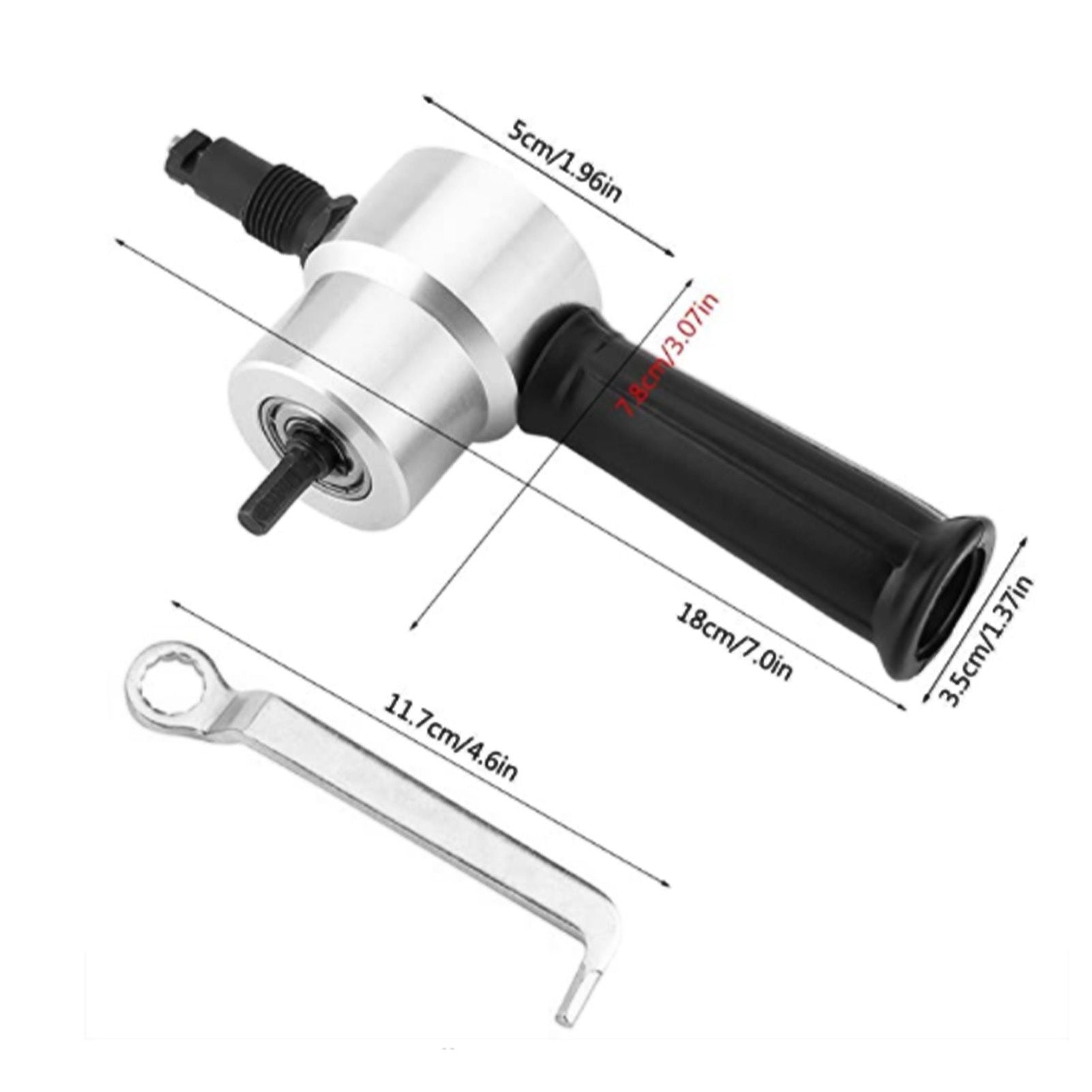 Double Head Metal Sheet Nibbler Cutter Portable Aluminium Alloy Electric Nibbler Cutting Tool V1294-YM0523-3114210163111