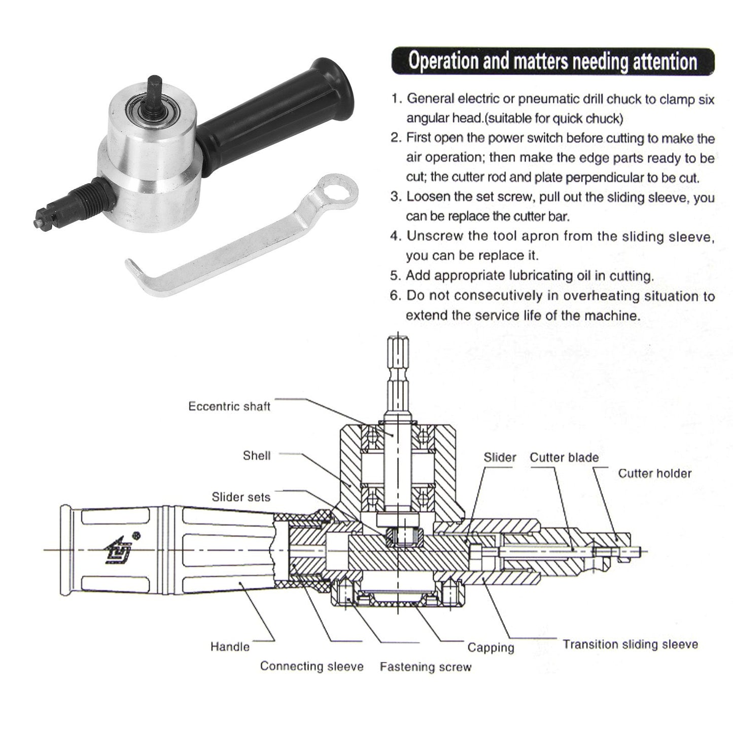 Double Head Metal Sheet Nibbler Cutter Portable Aluminium Alloy Electric Nibbler Cutting Tool V1294-YM0523-3114210163111