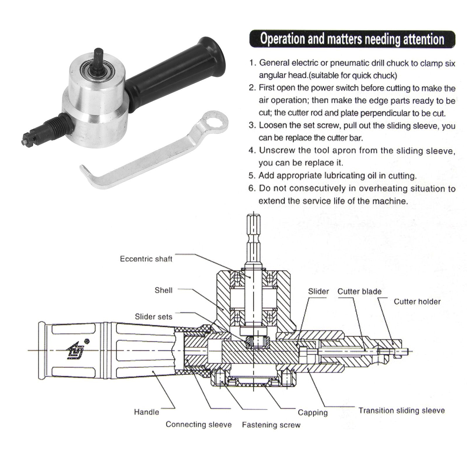 Double Head Metal Sheet Nibbler Cutter Portable Aluminium Alloy Electric Nibbler Cutting Tool V1294-YM0523-3114210163111