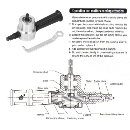 Double Head Metal Sheet Nibbler Cutter Portable Aluminium Alloy Electric Nibbler Cutting Tool V1294-YM0523-3114210163111
