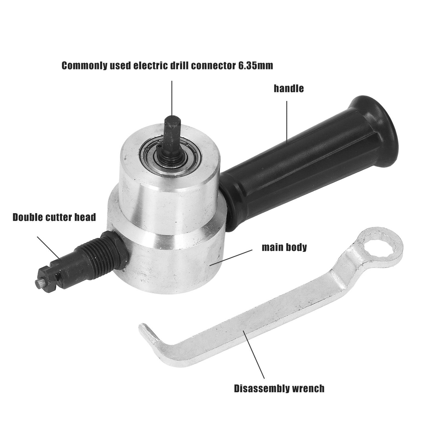 Double Head Metal Sheet Nibbler Cutter Portable Aluminium Alloy Electric Nibbler Cutting Tool V1294-YM0523-3114210163111