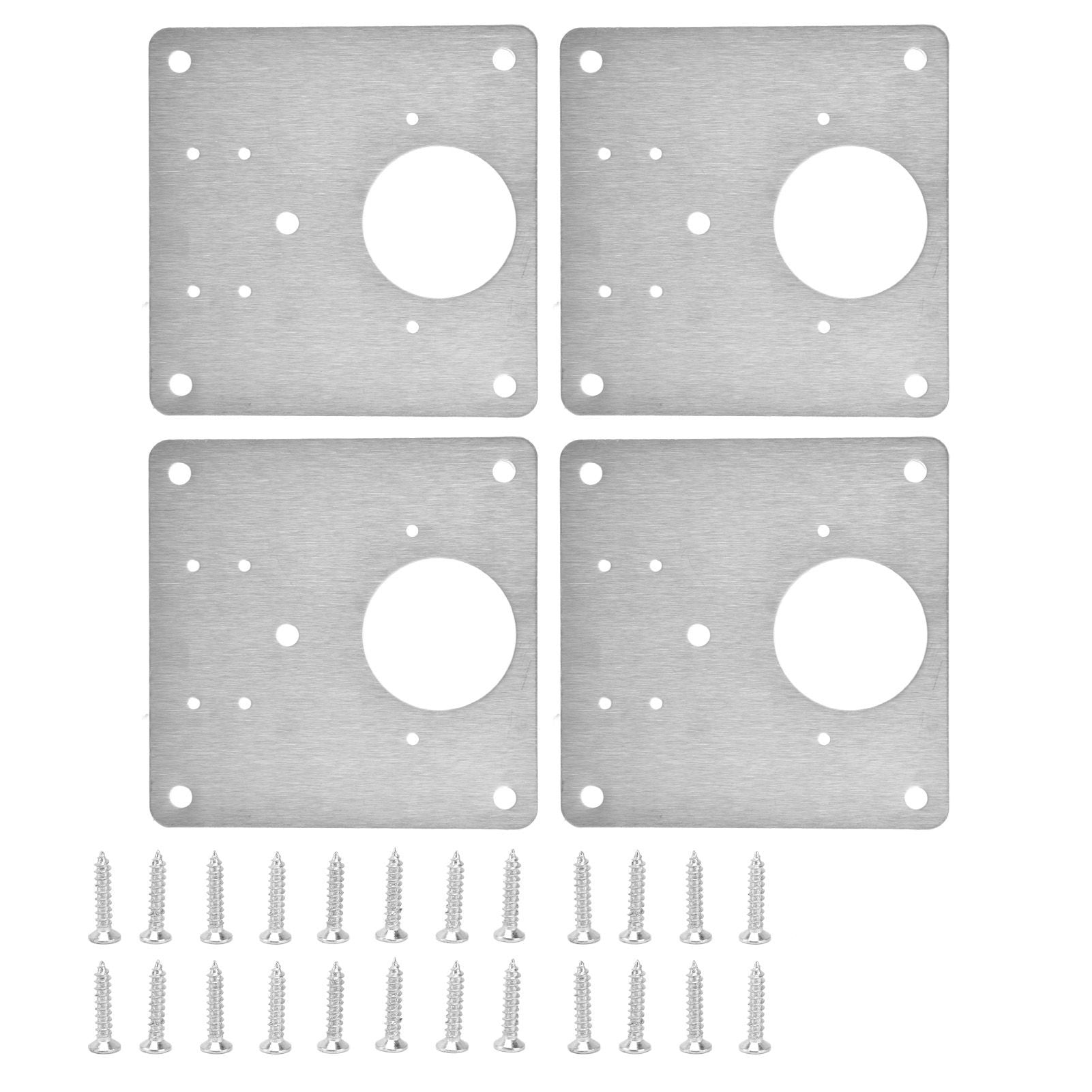 4Set Hinge Plate Stainless Steel Hinge Side Plate Cabinet Door Hinge Repair Bracket for Home Kitchen V1294-YM0523-3114210164611
