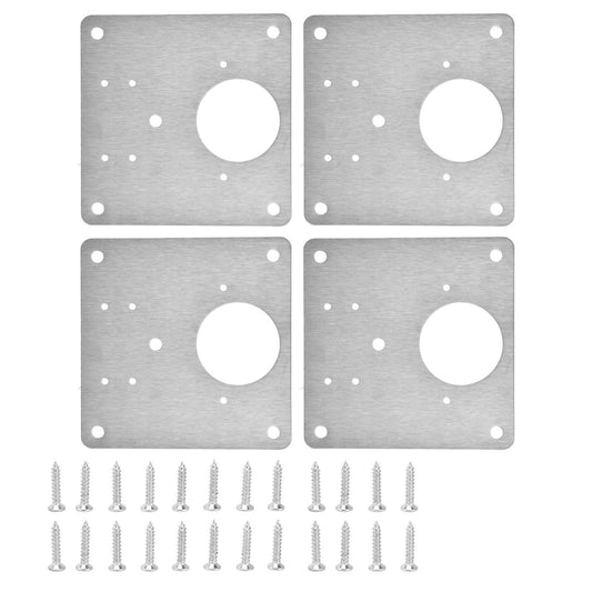 4Set Hinge Plate Stainless Steel Hinge Side Plate Cabinet Door Hinge Repair Bracket for Home Kitchen V1294-YM0523-3114210164611
