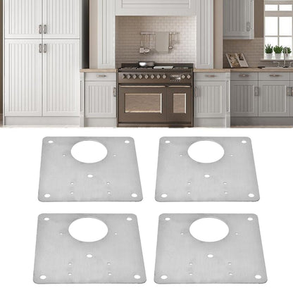 4Set Hinge Plate Stainless Steel Hinge Side Plate Cabinet Door Hinge Repair Bracket for Home Kitchen V1294-YM0523-3114210164611