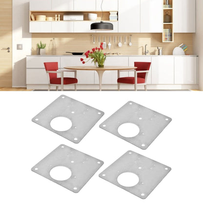 4Set Hinge Plate Stainless Steel Hinge Side Plate Cabinet Door Hinge Repair Bracket for Home Kitchen V1294-YM0523-3114210164611