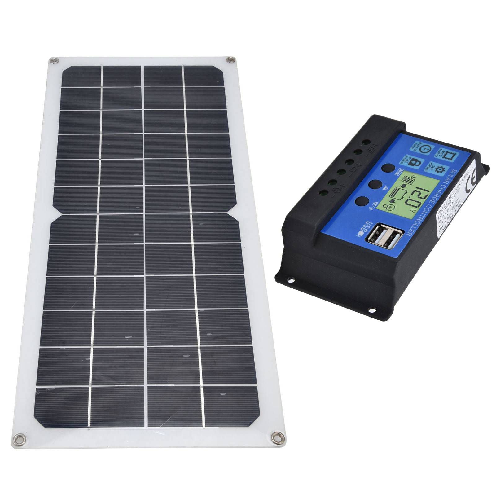 10W Solar Panel Set with 10A Controller Exhaust Fan for Car Yacht RV Boat Moblie Phone Battery V1294-YM0523-3114210164911