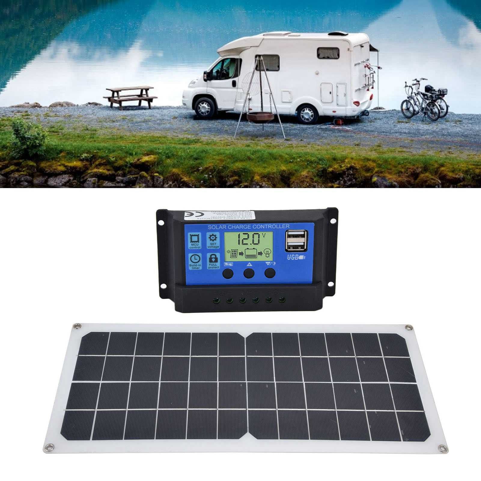 10W Solar Panel Set with 10A Controller Exhaust Fan for Car Yacht RV Boat Moblie Phone Battery V1294-YM0523-3114210164911