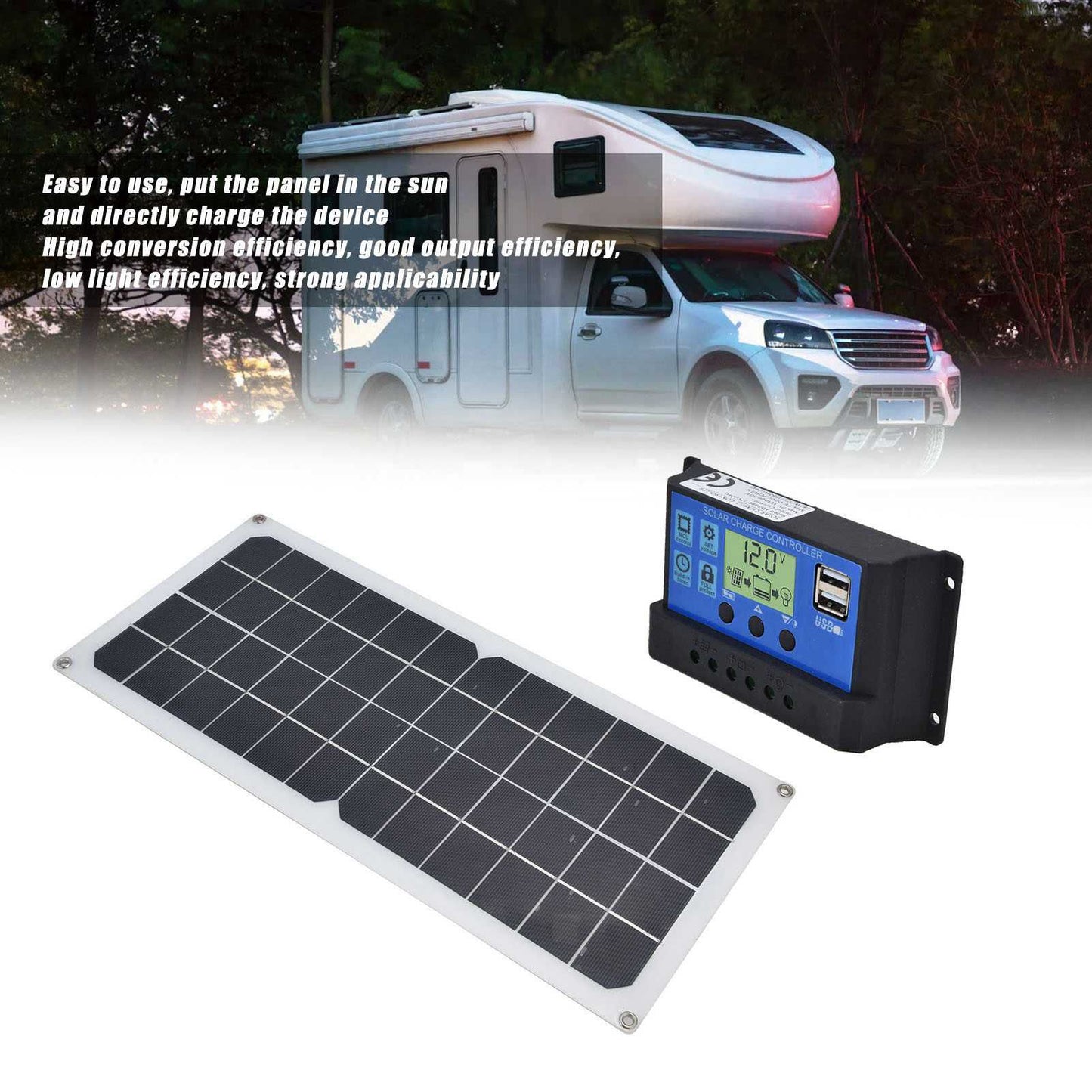 10W Solar Panel Set with 10A Controller Exhaust Fan for Car Yacht RV Boat Moblie Phone Battery V1294-YM0523-3114210164911