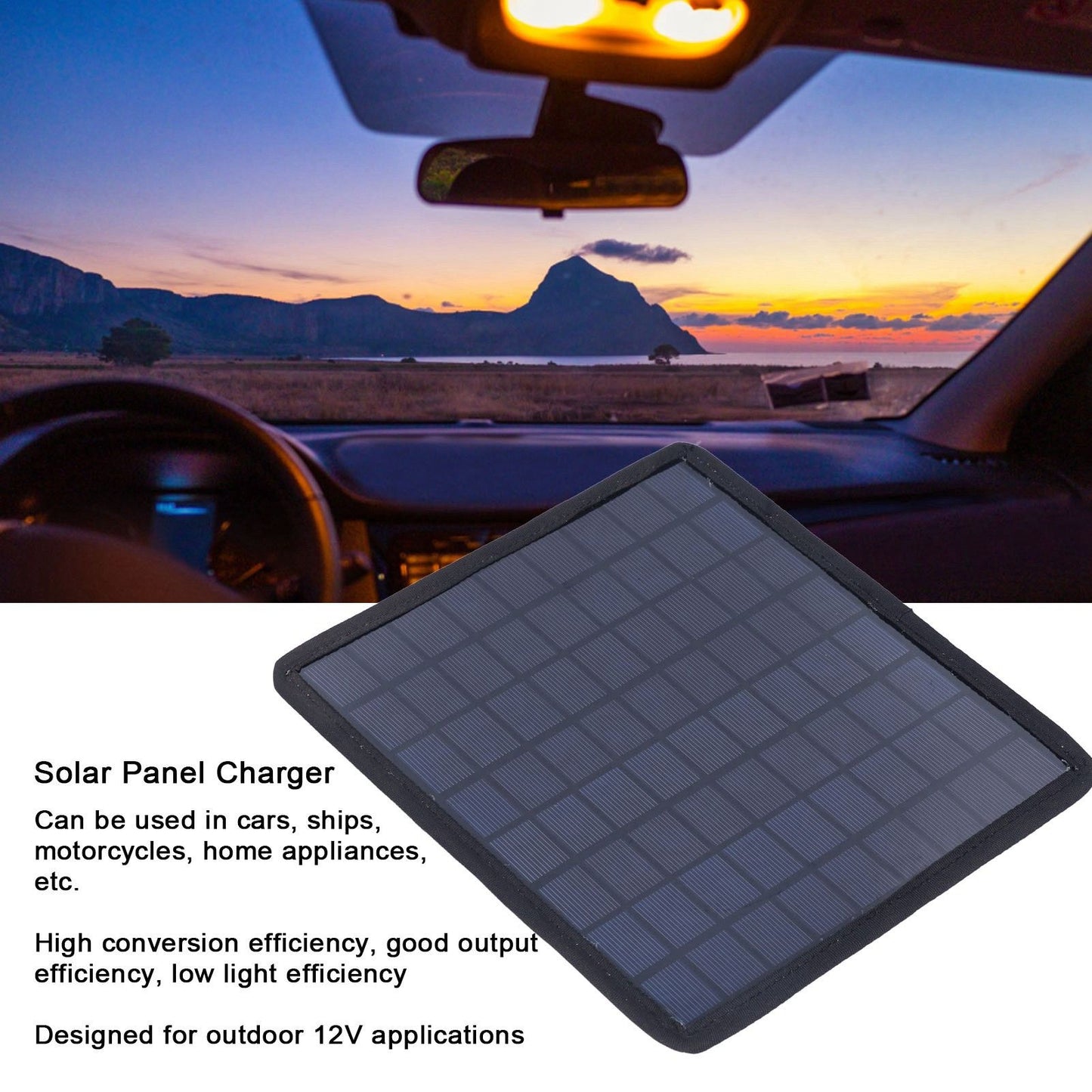 Solar Panel Charger 6W 18V Portable Solar Car 12V Battery Charger Charging Panel Battery Core Board V1294-YM0523-3114220000411