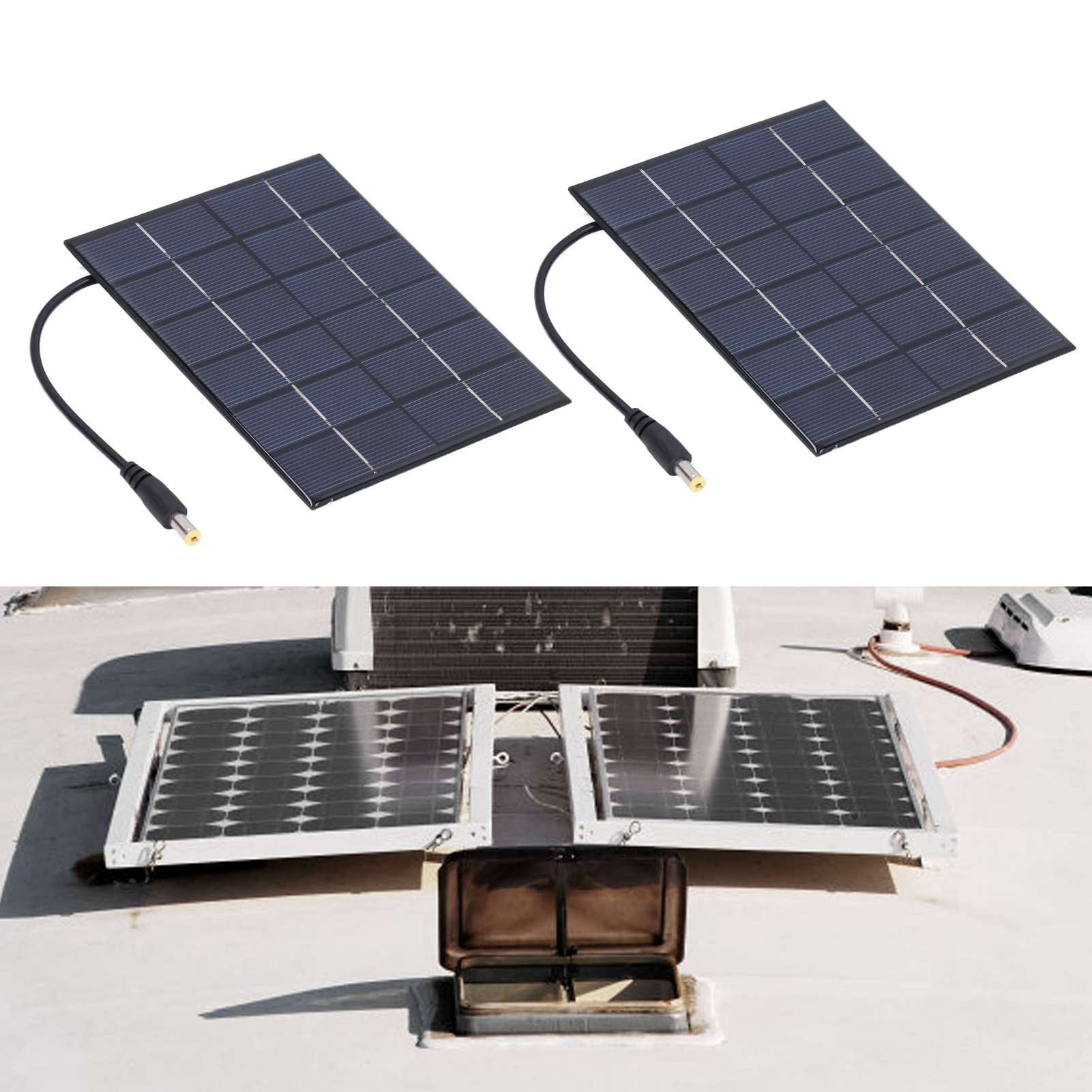 2PCS 2W Solar Panels High Conversion Rate DC5521 Output Rechargeable 3.7V Battery Solar Panel Charger for V1294-YM0523-3114220001211