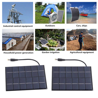 2PCS 2W Solar Panels High Conversion Rate DC5521 Output Rechargeable 3.7V Battery Solar Panel Charger for V1294-YM0523-3114220001211