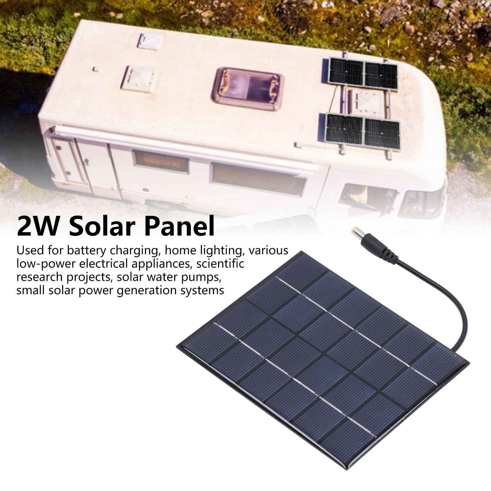 2PCS 2W Solar Panels High Conversion Rate DC5521 Output Rechargeable 3.7V Battery Solar Panel Charger for V1294-YM0523-3114220001211