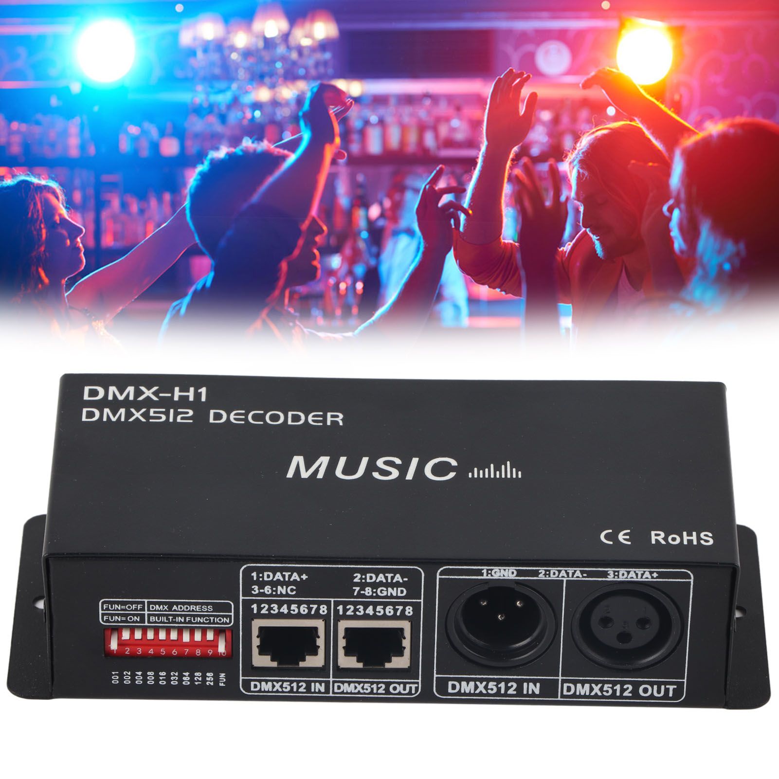 3 Channel DMX Decorder Adjustable RGB Dimming LED Decorder Controller for Bars Hotels Sober Bar4A V1294-YM0523-3114220004111
