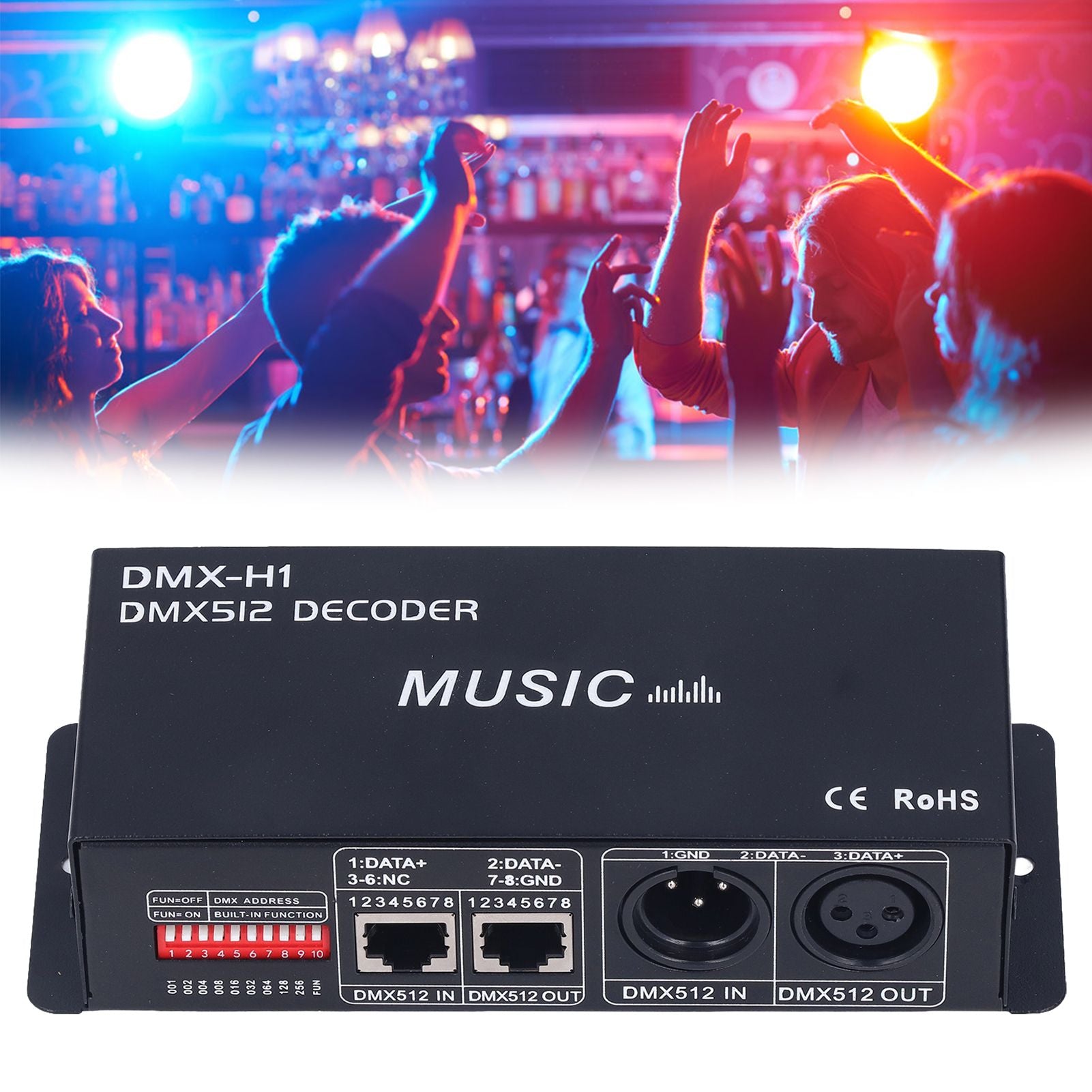3 Channel DMX Decorder Adjustable RGB Dimming LED Decorder Controller for Bars Hotels Sober Bar8A V1294-YM0523-3114220004112