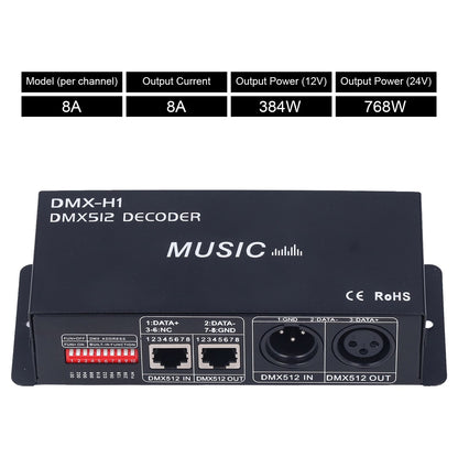 3 Channel DMX Decorder Adjustable RGB Dimming LED Decorder Controller for Bars Hotels Sober Bar8A V1294-YM0523-3114220004112