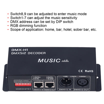 3 Channel DMX Decorder Adjustable RGB Dimming LED Decorder Controller for Bars Hotels Sober Bar8A V1294-YM0523-3114220004112