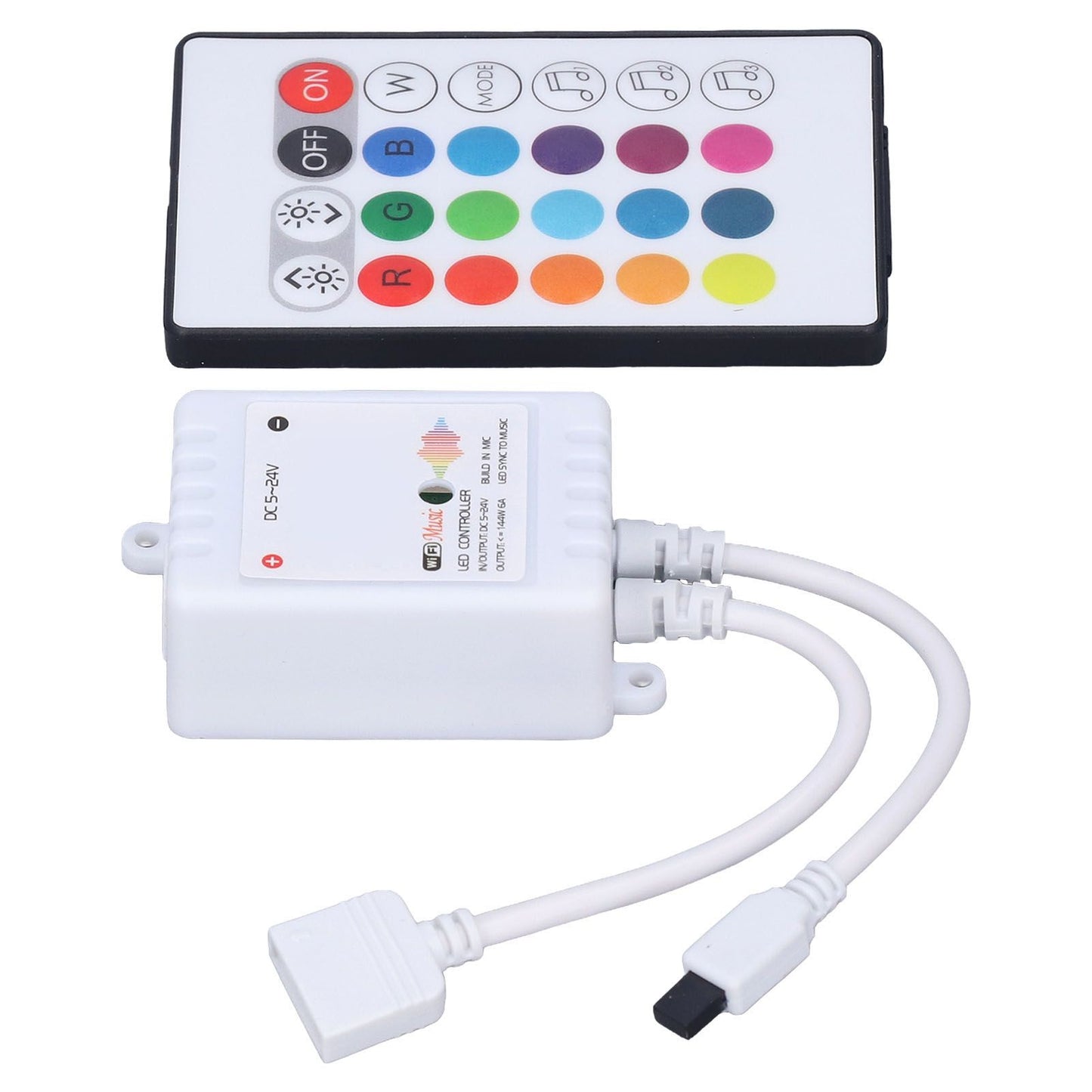 24 Keys Smart LED Remote Control RGB Wireless Controller 16 Colors 4 Light Patterns DC 5V-24V for Tuya4 Way V1294-YM0523-3114220004312
