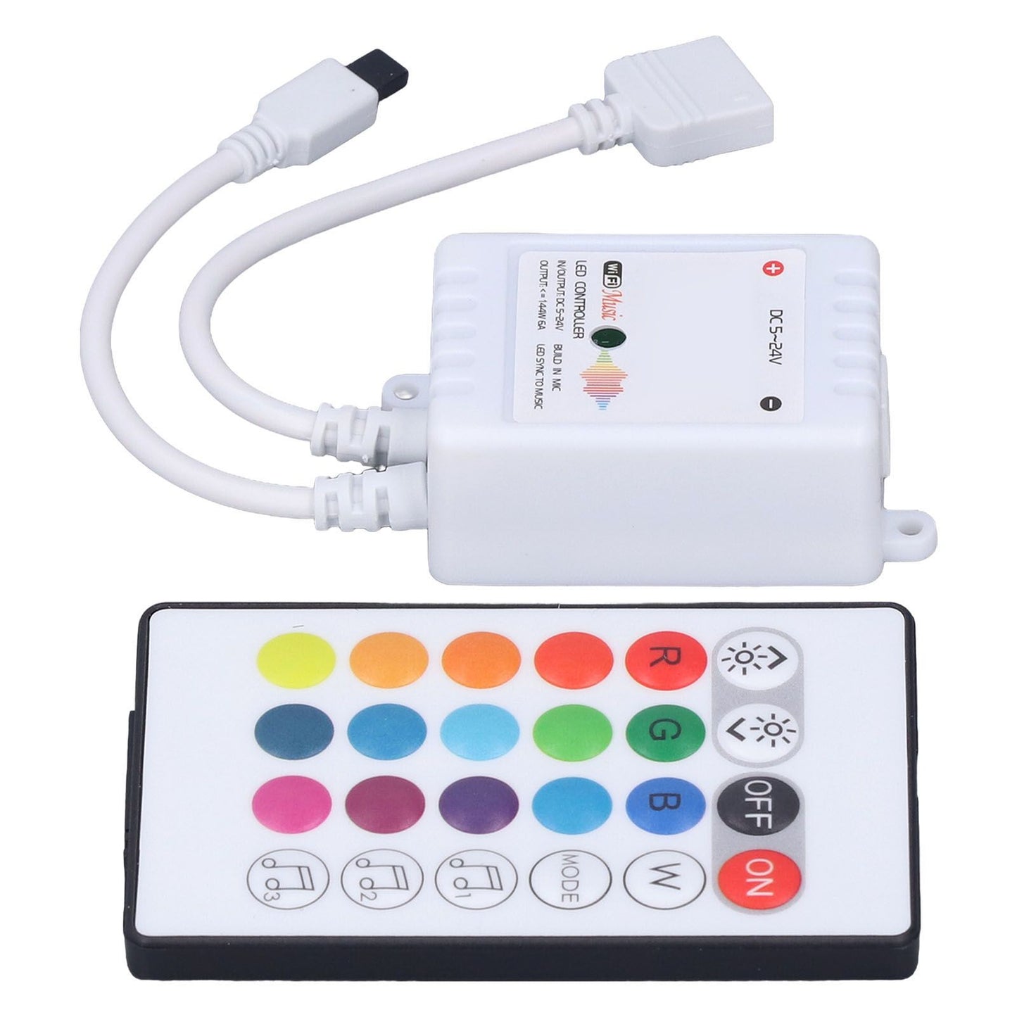 24 Keys Smart LED Remote Control RGB Wireless Controller 16 Colors 4 Light Patterns DC 5V-24V for Tuya4 Way V1294-YM0523-3114220004312