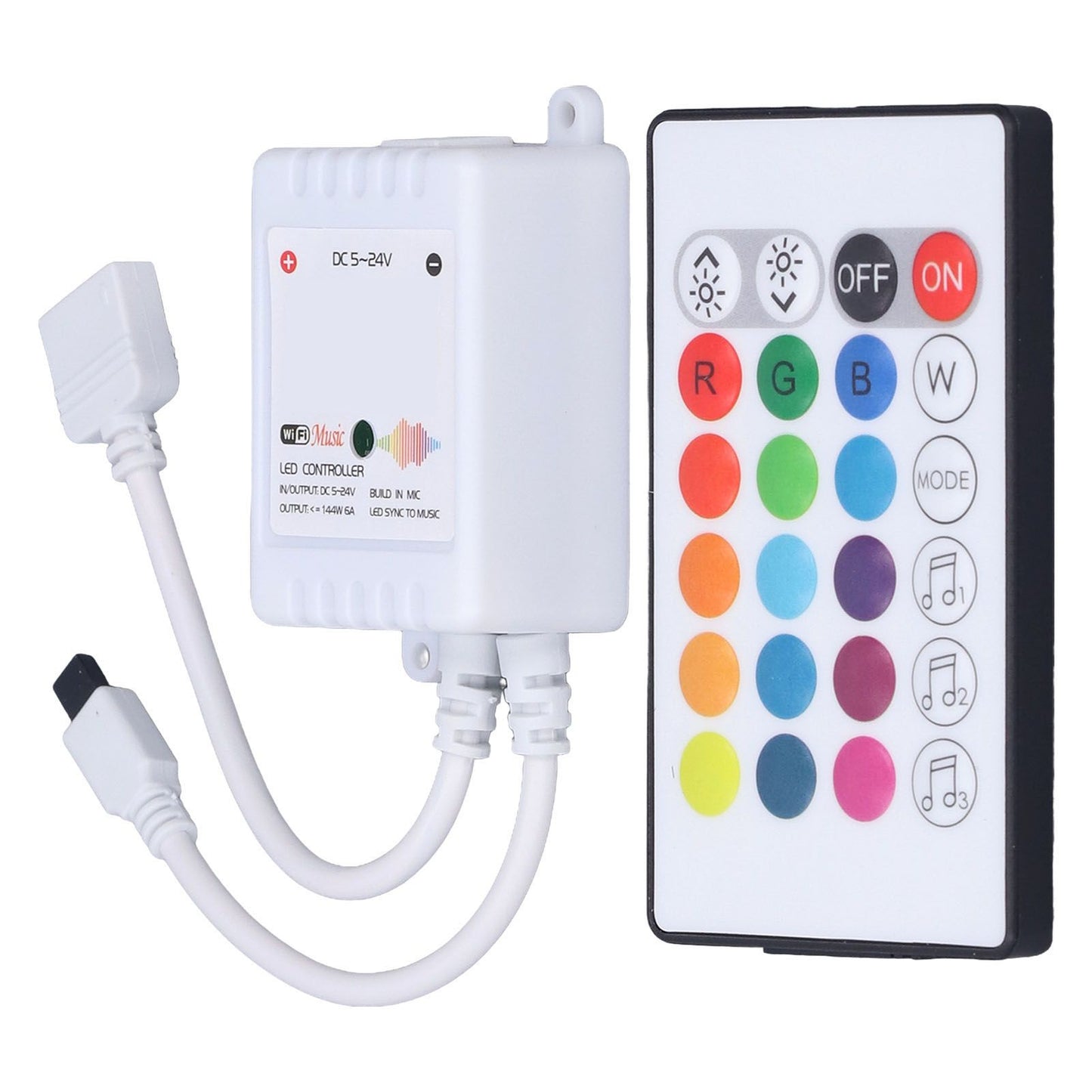 24 Keys Smart LED Remote Control RGB Wireless Controller 16 Colors 4 Light Patterns DC 5V-24V for Tuya4 Way V1294-YM0523-3114220004312