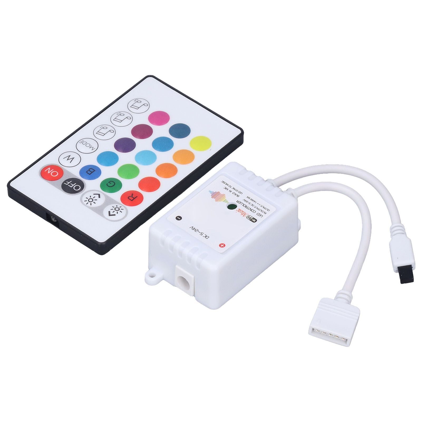 24 Keys Smart LED Remote Control RGB Wireless Controller 16 Colors 4 Light Patterns DC 5V-24V for Tuya4 Way V1294-YM0523-3114220004312