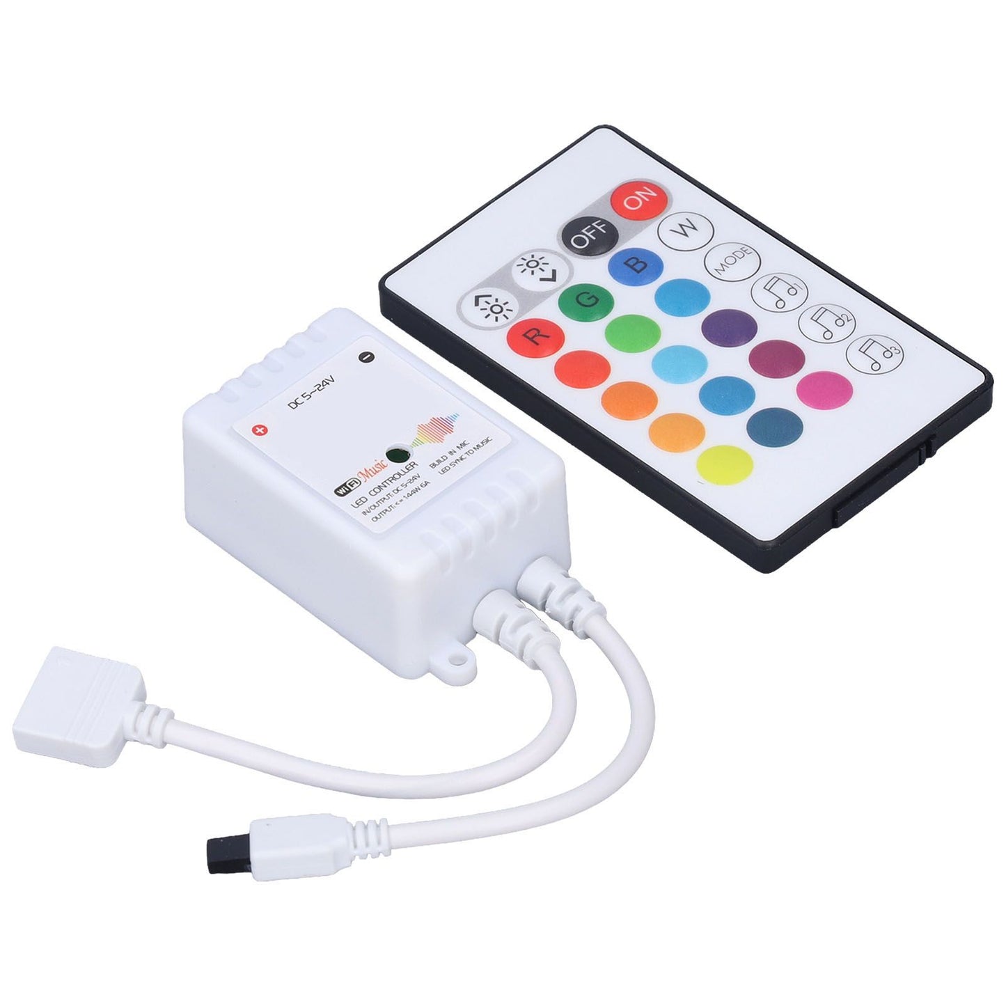 24 Keys Smart LED Remote Control RGB Wireless Controller 16 Colors 4 Light Patterns DC 5V-24V for Tuya4 Way V1294-YM0523-3114220004312