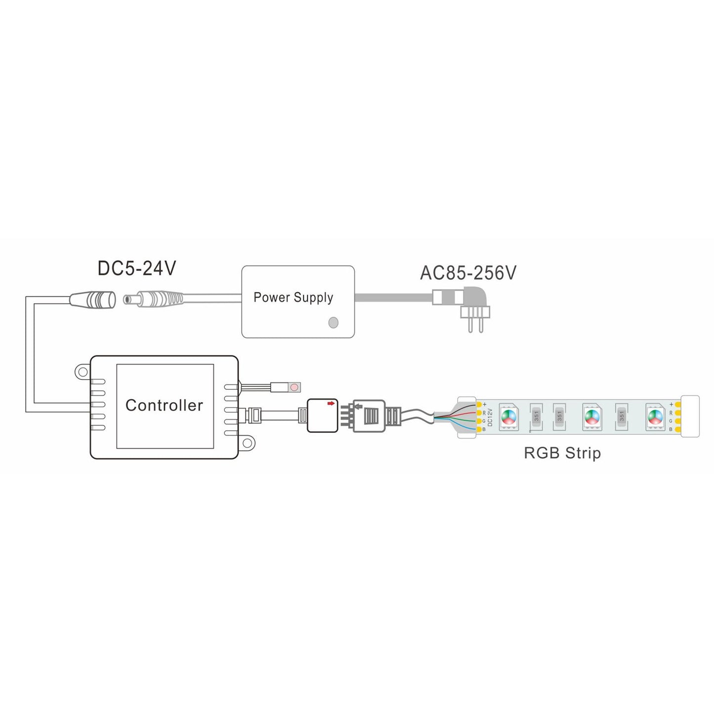 24 Keys Smart LED Remote Control RGB Wireless Controller 16 Colors 4 Light Patterns DC 5V-24V for Tuya4 Way V1294-YM0523-3114220004312