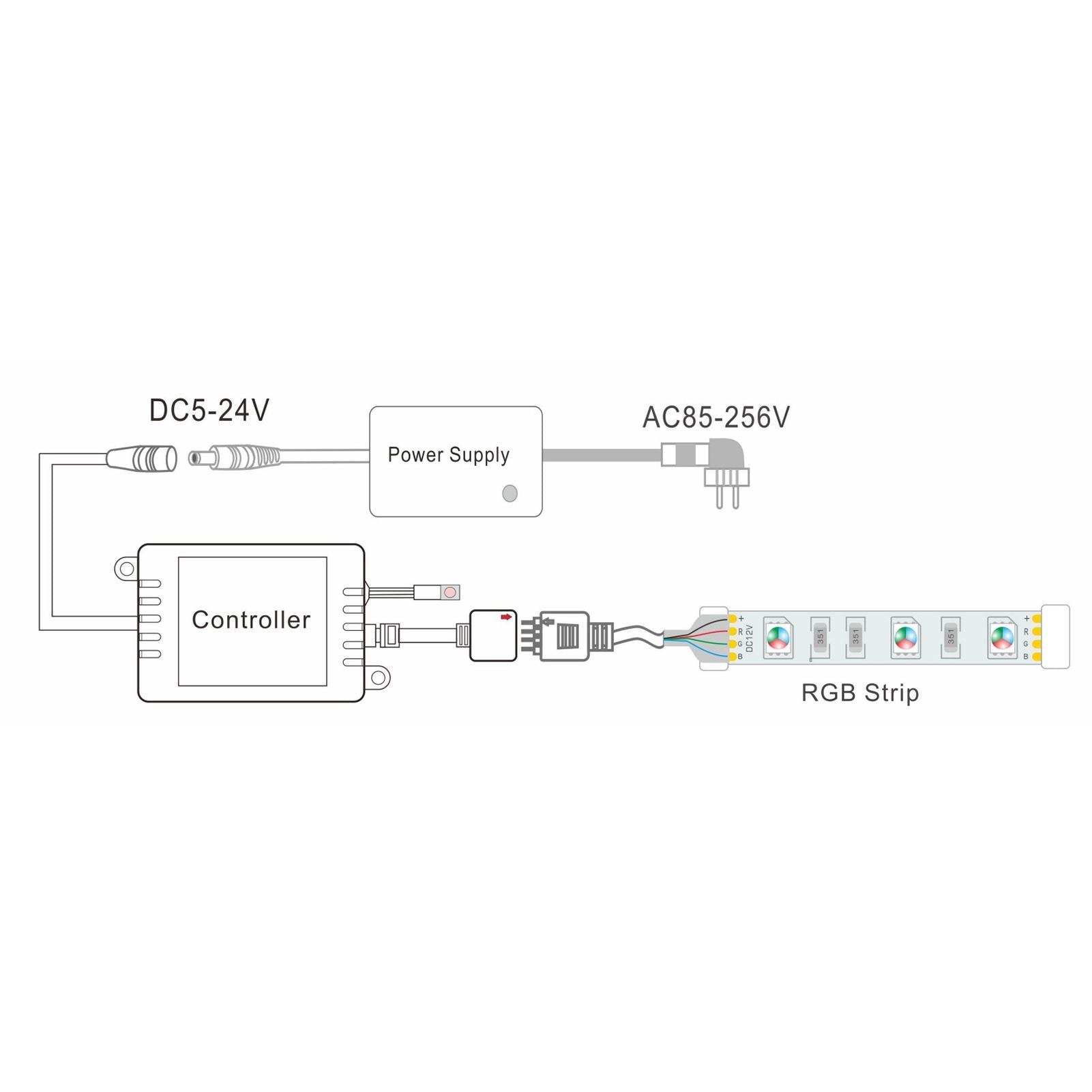 24 Keys Smart LED Remote Control RGB Wireless Controller 16 Colors 4 Light Patterns DC 5V-24V for Tuya4 Way V1294-YM0523-3114220004312