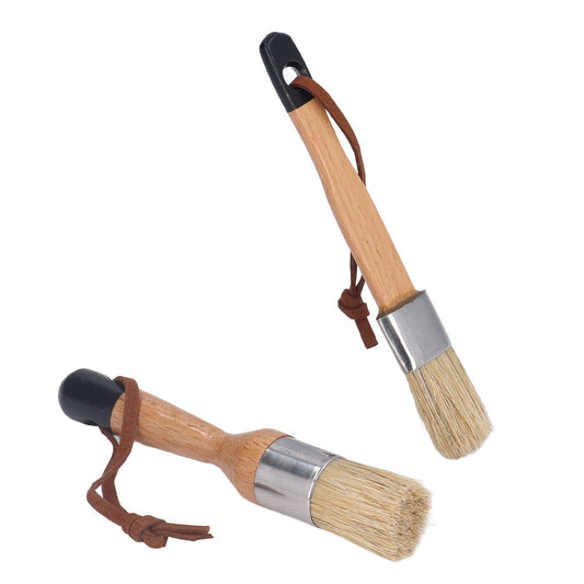 2PCS Furniture Paint Brush with Wooden Handle Home Decoration Painting Waxing Bristle Brush V1294-YM0523-3114220004611