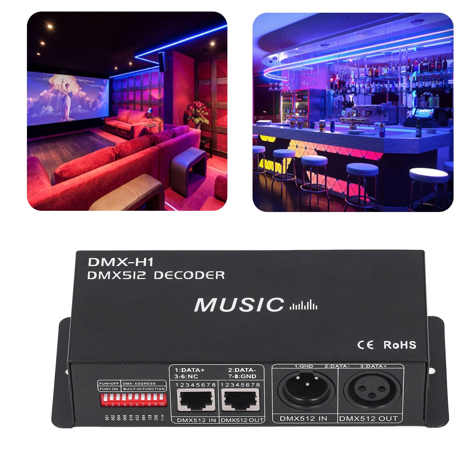 4 Channel DMX 512 Decorder Adjustable RGB Dimming LED Decorder Controller for Bars Hotels Sober Bars4A V1294-YM0523-3114220004911