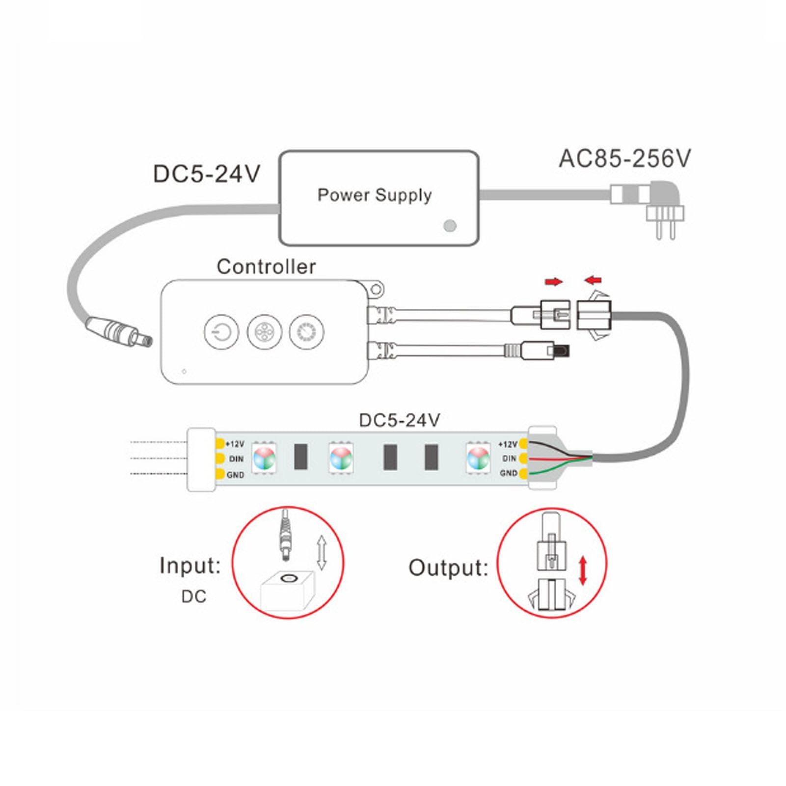 LED Controller with 44 Keys Remote Control Bluetooth Wireless Music Controller Strip Light Controller V1294-YM0523-3114220005411