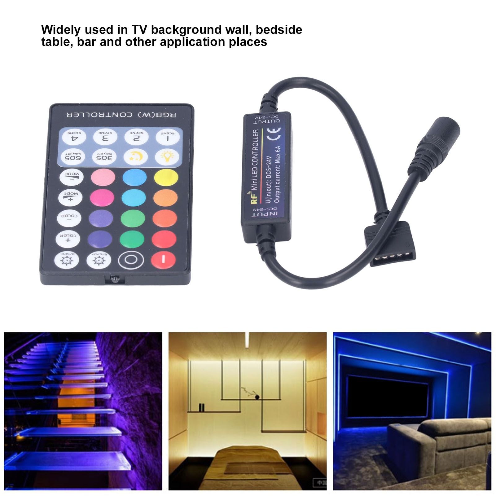 LED Controller RF Mini RGBW LED USB Lamp Strip Full Touch Remote Transmission Ultra Thin Controller V1294-YM0523-3114220005911