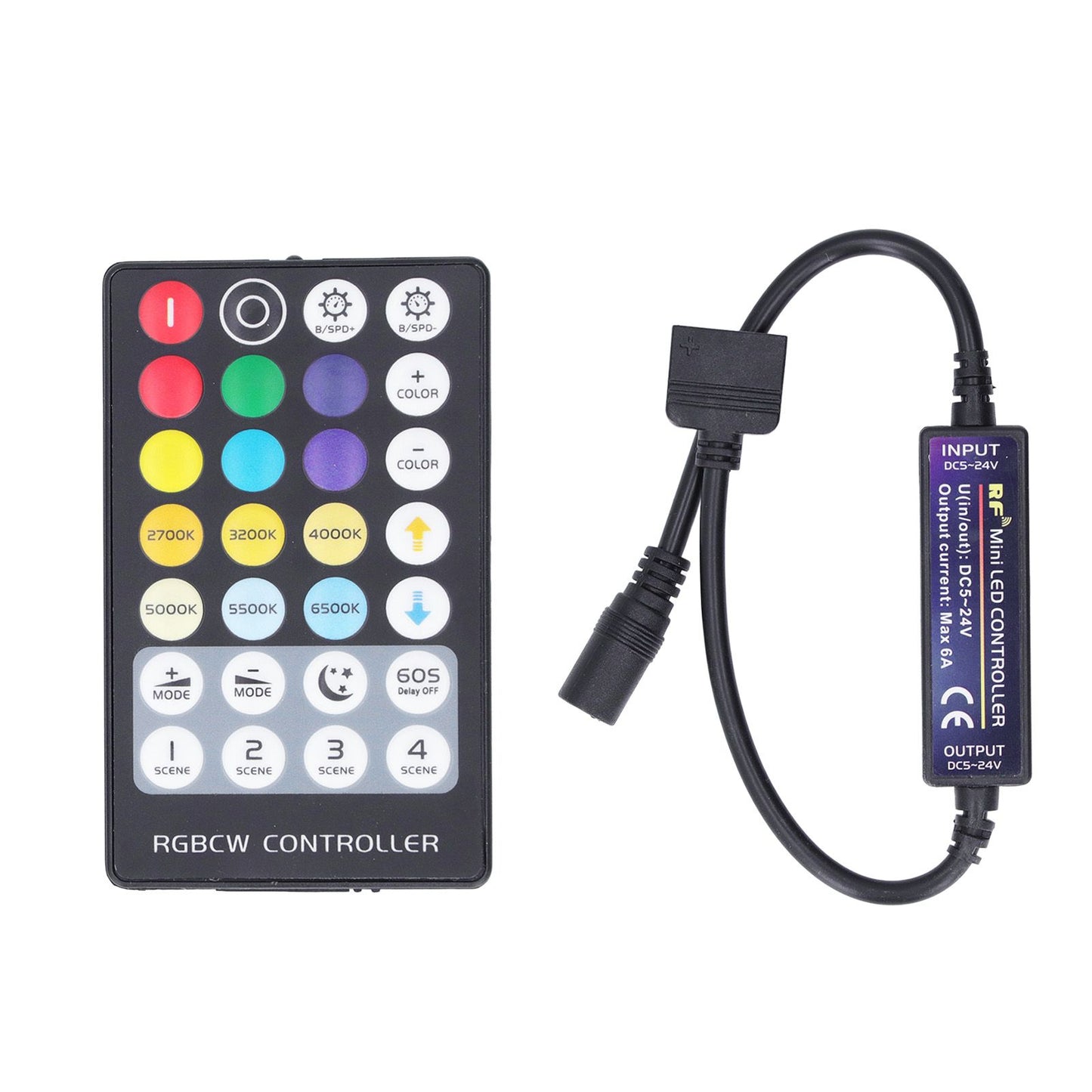 LED Controller Wireless RF 5 in 1 Mini Full Touch LED Light Bar 28 Keys RGB CCT Controller V1294-YM0523-3114220006711