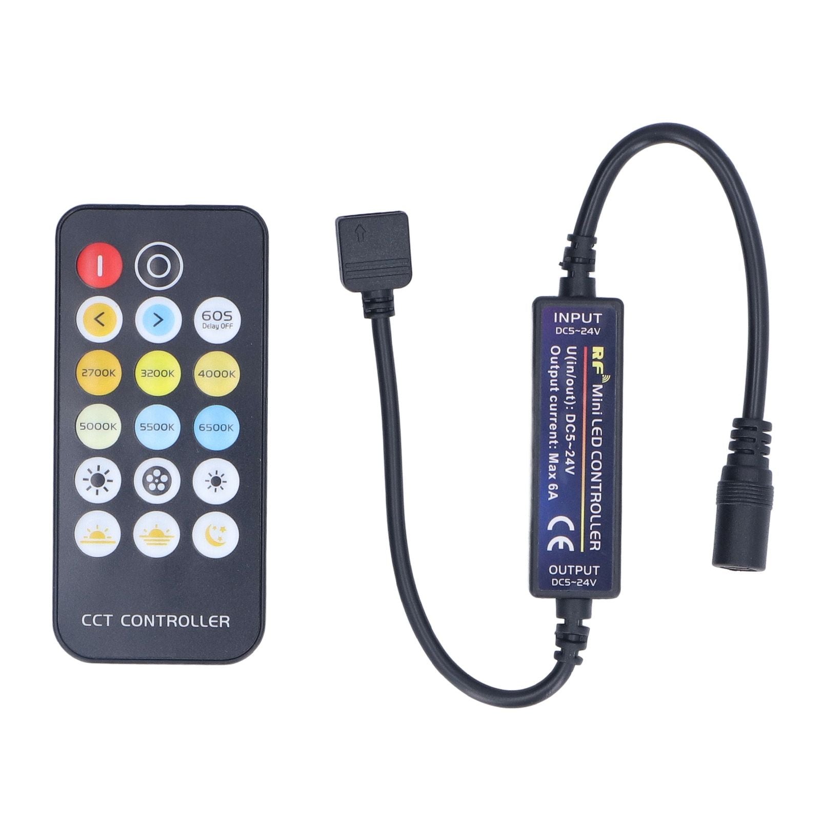 Mini RF Dimmer Controll LED Color Temperature Controller 17 Keys Strip Light Controller V1294-YM0523-3114220007111