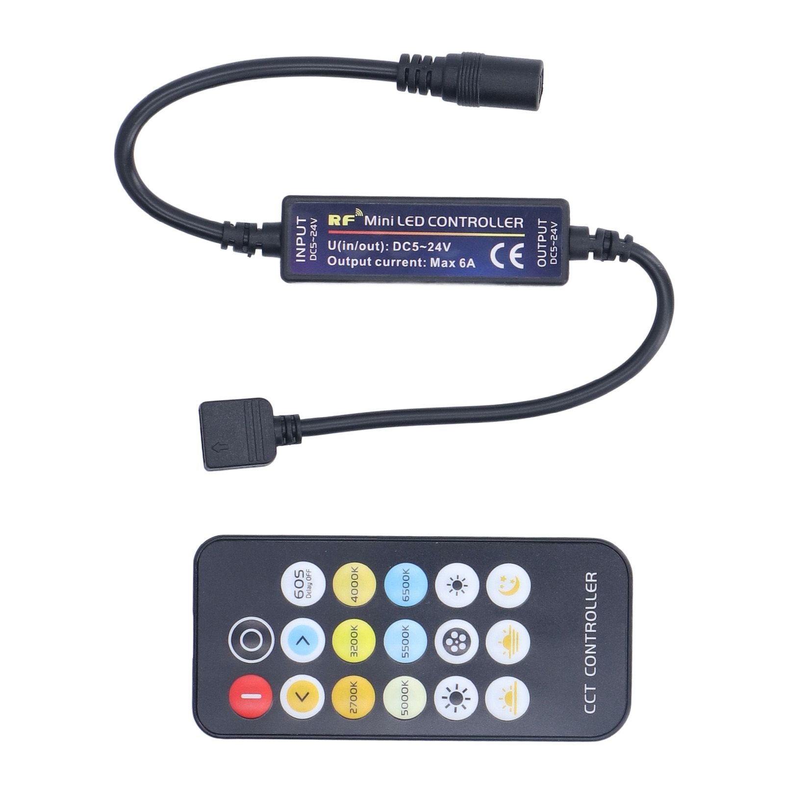 Mini RF Dimmer Controll LED Color Temperature Controller 17 Keys Strip Light Controller V1294-YM0523-3114220007111