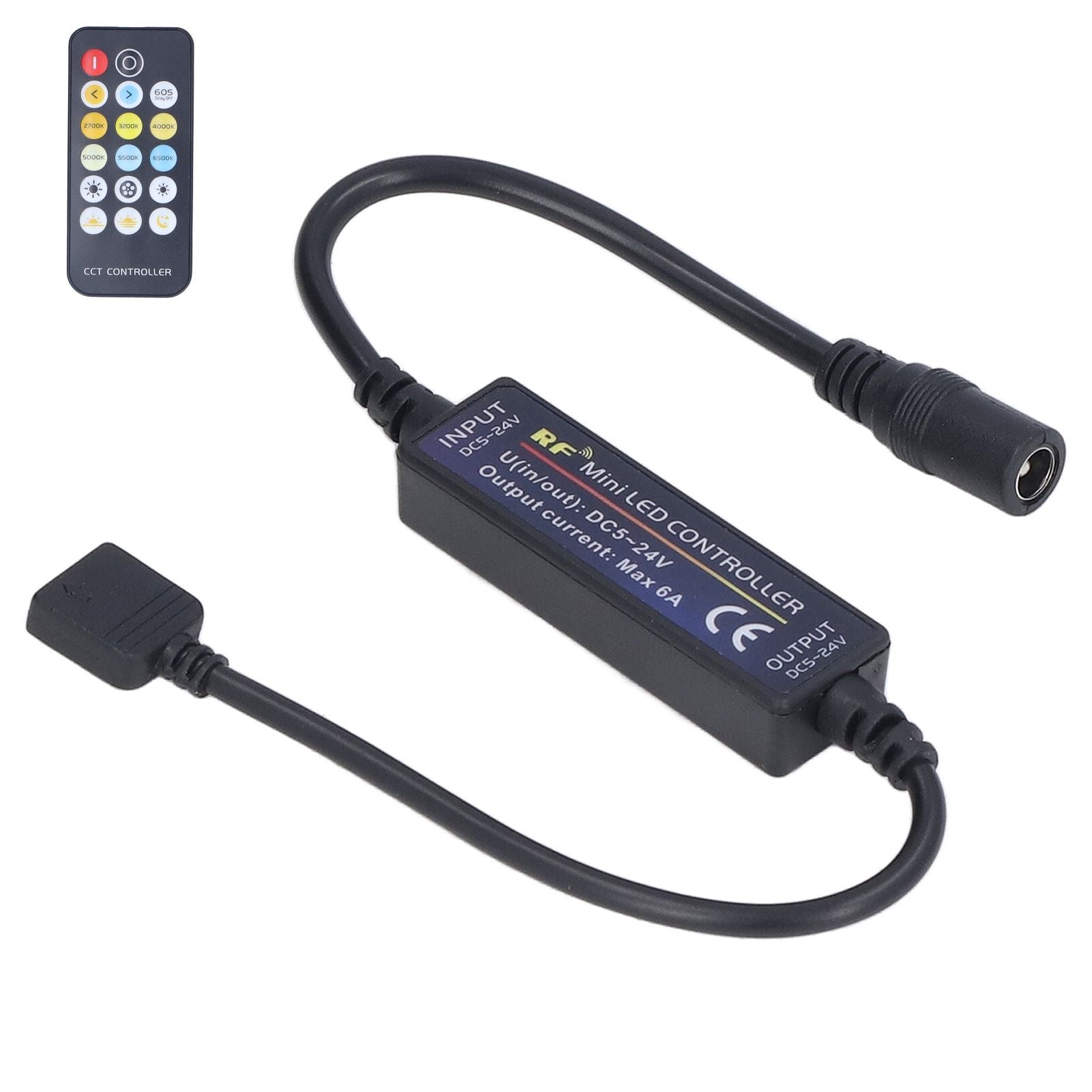 Mini RF Dimmer Controll LED Color Temperature Controller 17 Keys Strip Light Controller V1294-YM0523-3114220007111
