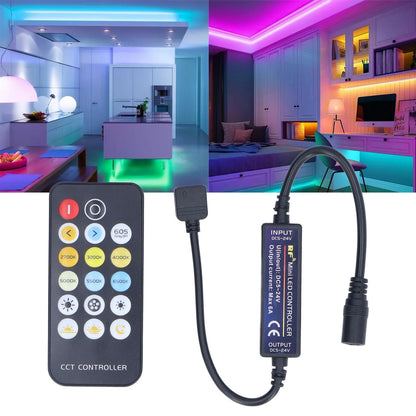 Mini RF Dimmer Controll LED Color Temperature Controller 17 Keys Strip Light Controller V1294-YM0523-3114220007111