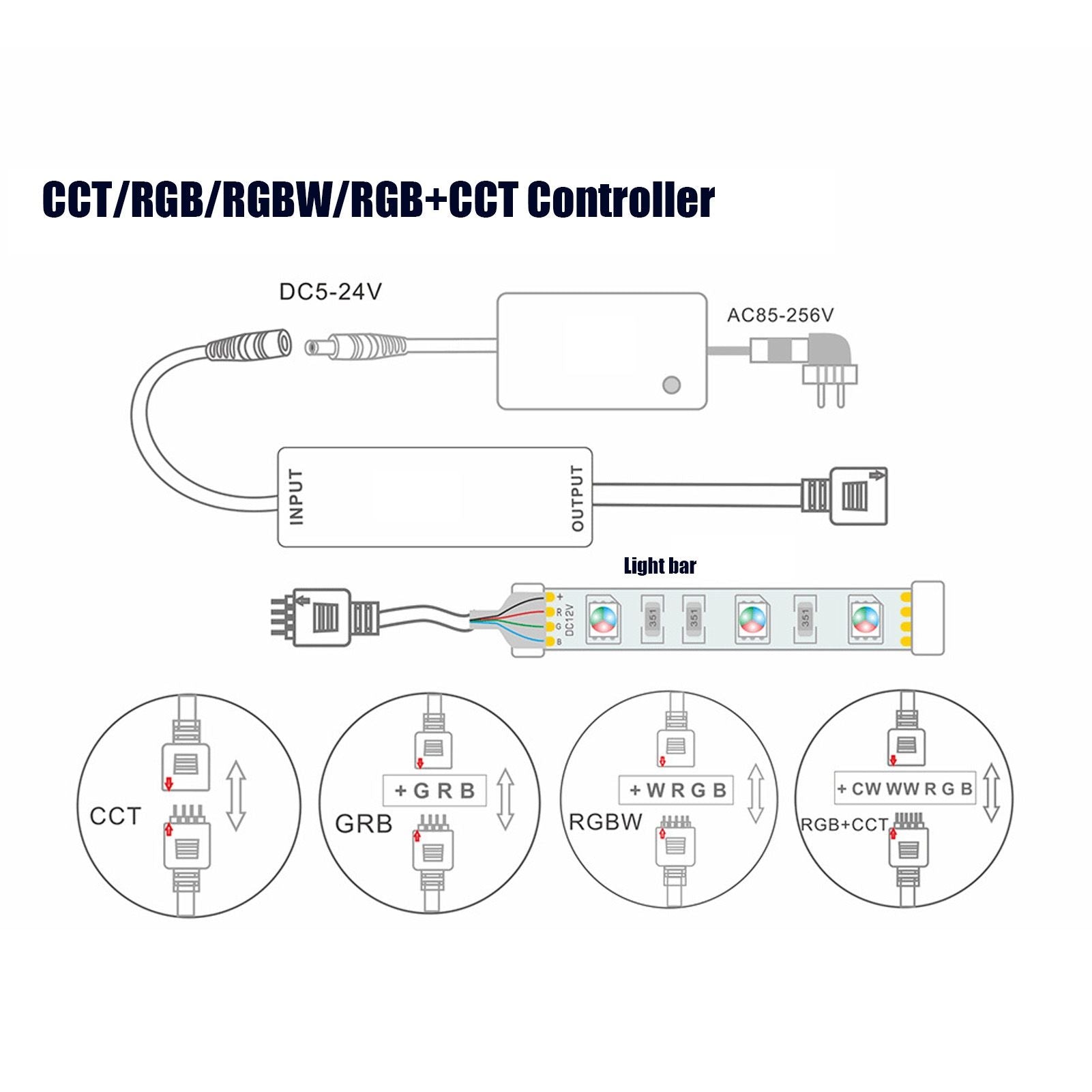 Mini RF Dimmer Controll LED Color Temperature Controller 17 Keys Strip Light Controller V1294-YM0523-3114220007111
