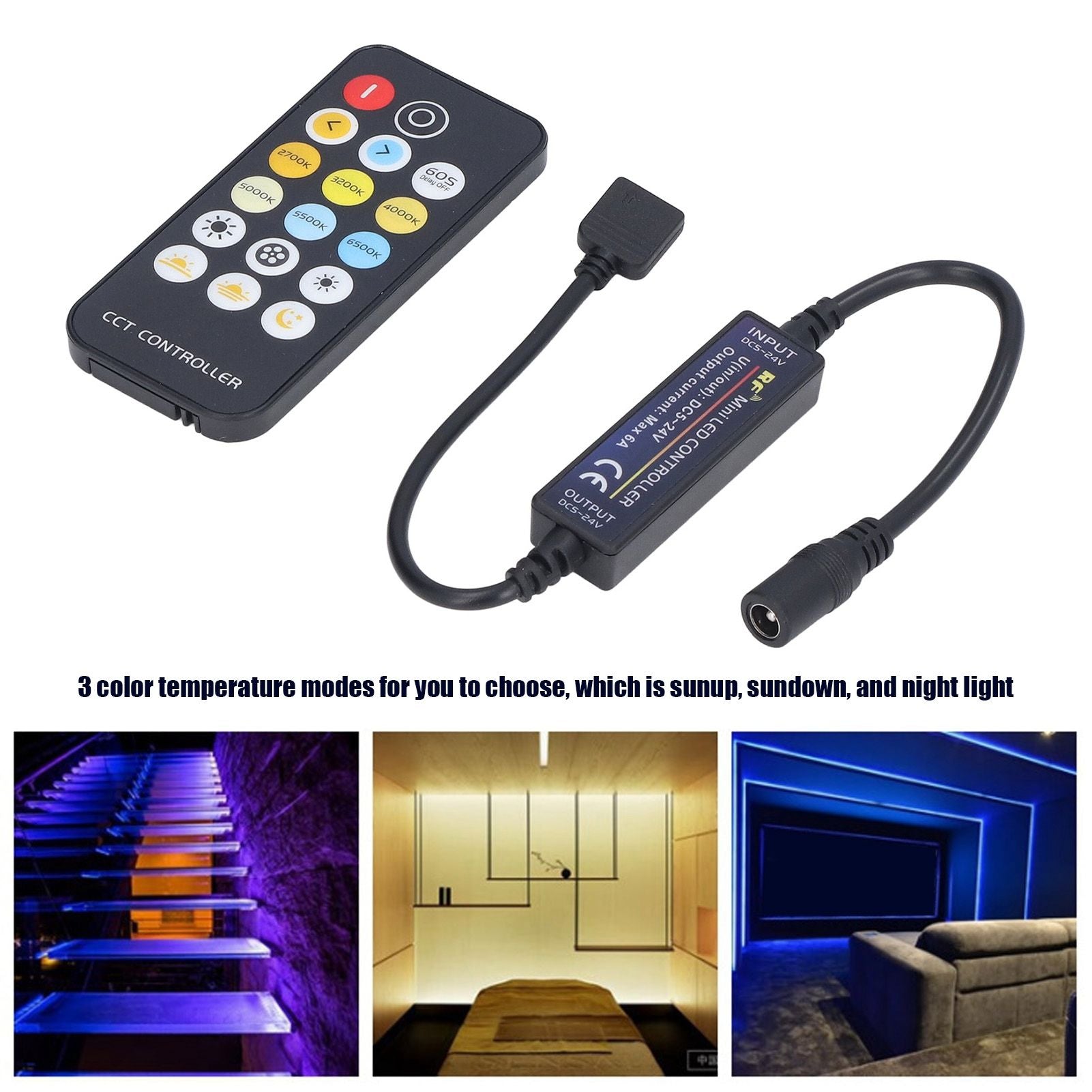 Mini RF Dimmer Controll LED Color Temperature Controller 17 Keys Strip Light Controller V1294-YM0523-3114220007111